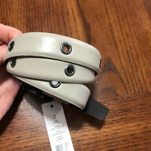 Theory Women's Pale Leather Grommet Belt